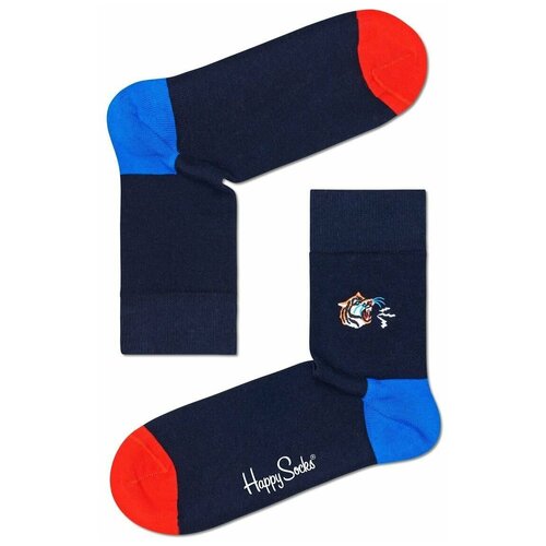 Носки унисекс Embroidery Tiger Half Crew Sock с тигром, темно-синий, 29