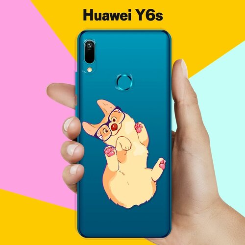 силиконовый чехол корги в очках на huawei nova 5i Силиконовый чехол Корги в очках на Huawei Y6s