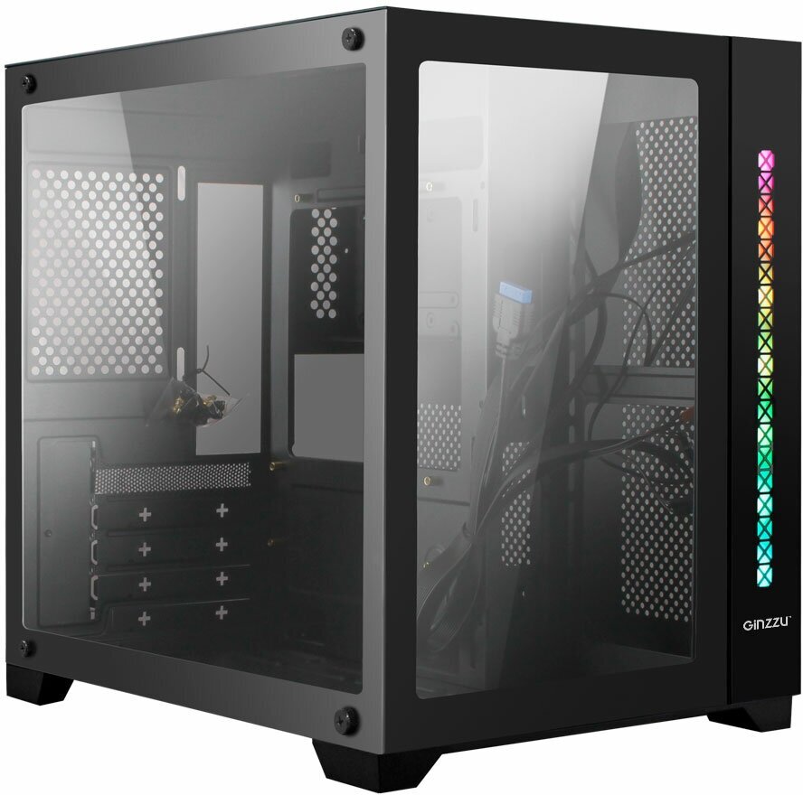 Компьютерный корпус Ginzzu V300, черный, RGB