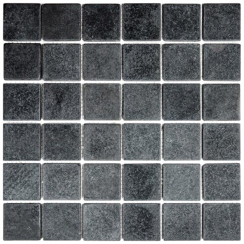 Мозаика из натурального камня Natural Mosaic 7M009-48T черный темный квадрат матовый