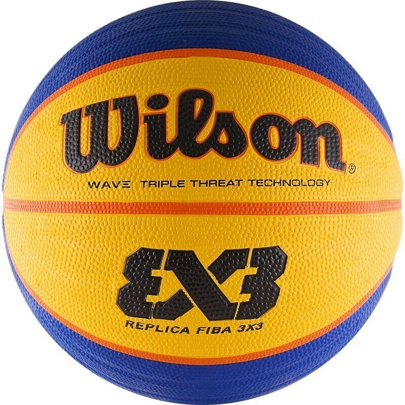 Мяч баск. WILSON FIBA3x3 Replica, арт. WTB1033XB, р.6, резина, бутил. камера, сине-желтый