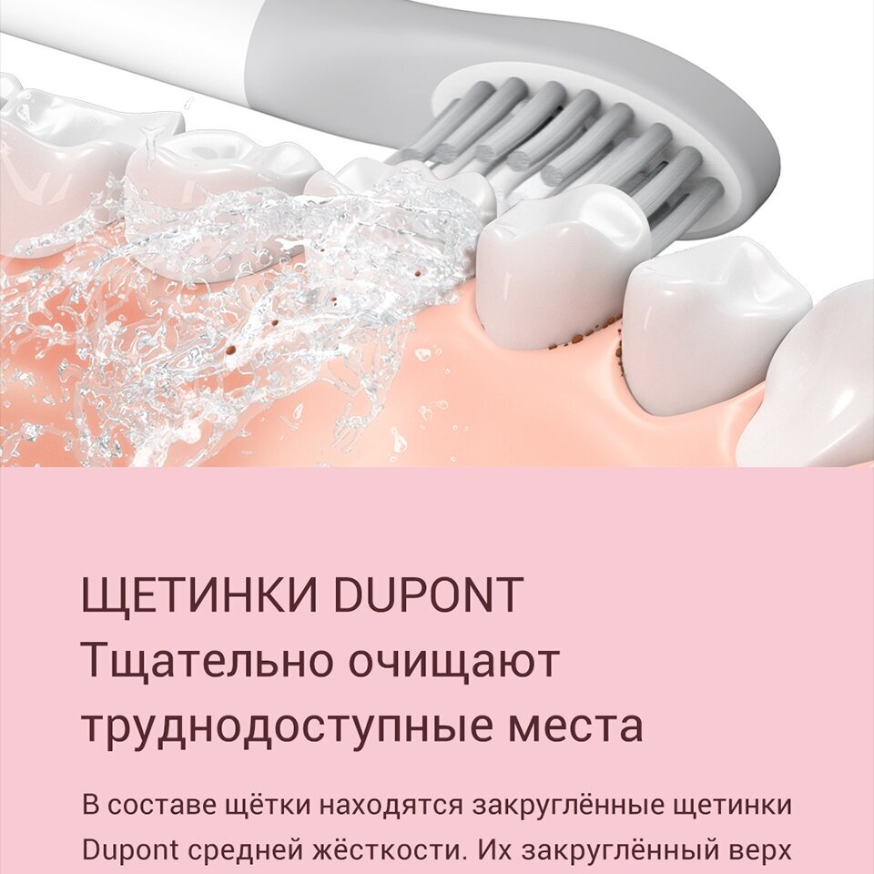Зубная щетка Xiaomi So White Sonic Electric Toothbrush Pink - фото №8