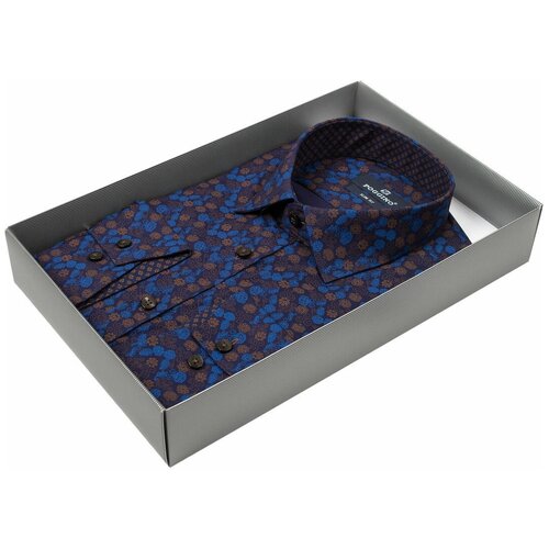 фото Рубашка poggino 8235-01 цвет темно синий размер 48 ru / m (39-40 cm.)