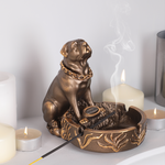 Статуэтка Bogacho держатель для украшений ключей и различных мелочей Собака Брут бронзового цвета - изображение