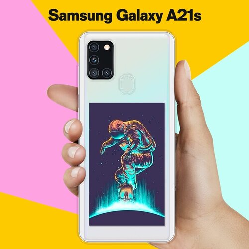 Силиконовый чехол Астронавт-скейтер на Samsung Galaxy A21s