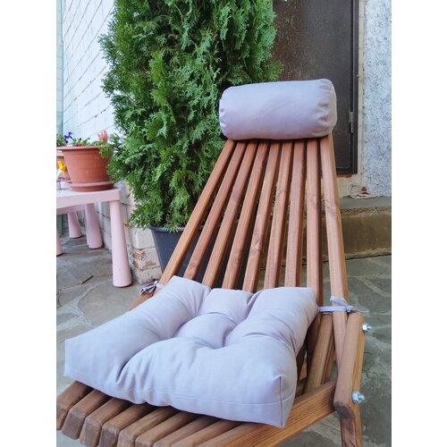 Набор подушек (валик + квадрат) для кресла кентукки / шезлонга, цвет серый