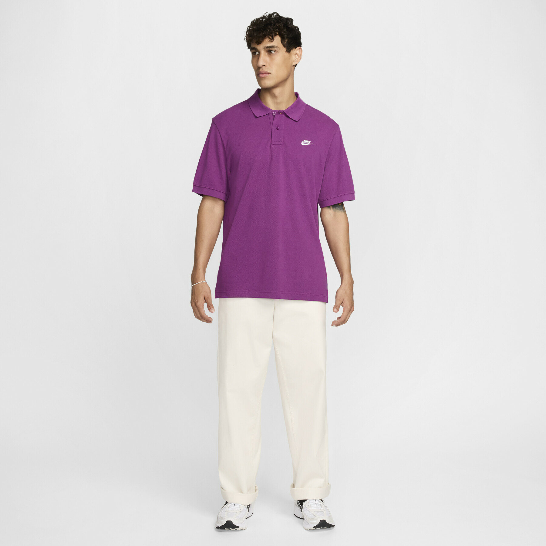Поло спортивное NIKE Club, размер L, фиолетовый — фото 1