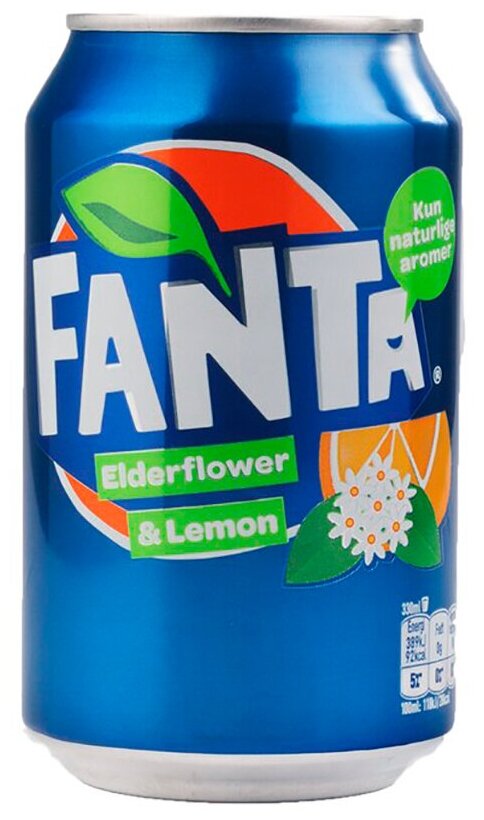 Напиток газированный Fanta Elderflower and Lemon, Фанта Лимон и Бузина, 0.33 л, банка