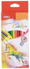 Карандаши цветные 12 цветов Deli ColoRun (L=175мм, 3гр)