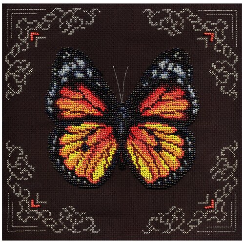 klart набор для вышивания 8 113 рыжая бабочка Klart Набор для вышивания 8-113 Рыжая бабочка, разноцветный, 19.5 х 20.3 см