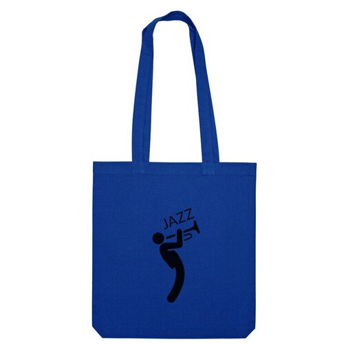 Сумка шоппер Us Basic, синий мужская футболка джазовый трубач 2xl серый меланж