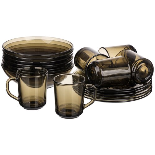 фото Набор столовой посуды basilico, 19 предметов, стекло glass ink