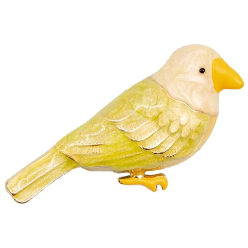 фото Брошь бижутерная птичка (замок-булавка, зеленый) 52472 otokodesign