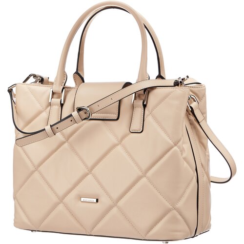 фото Сумка тоут eleganzza классическая, натуральная кожа, бежевый