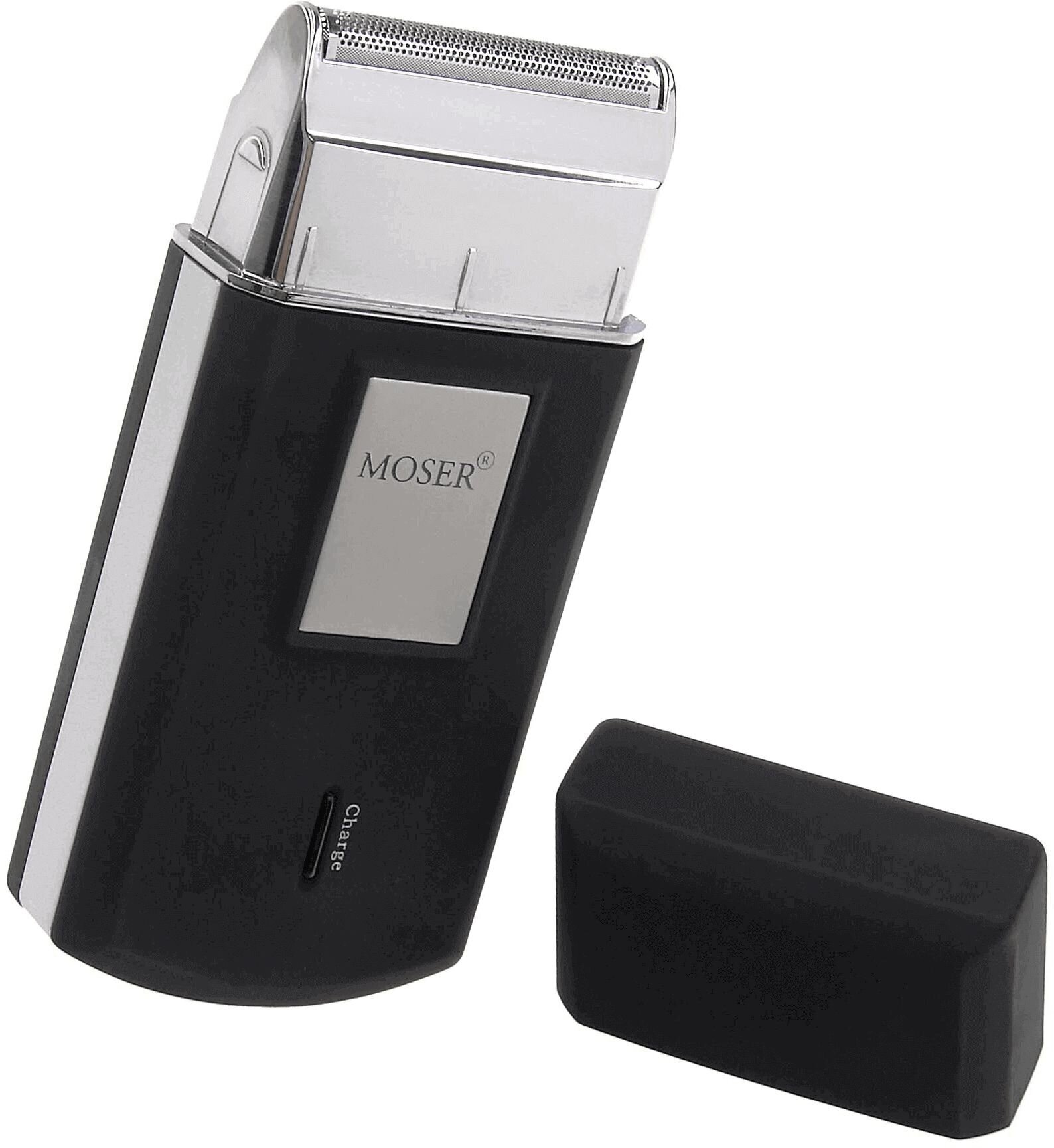 Бритва сетчатая Moser Travel shaver реж.эл.:1 питан.:аккум. черный/серебристый - фотография № 2