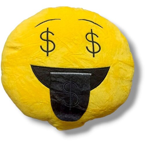 Мягкая игрушка подушка Эмоджи доллар 40х40