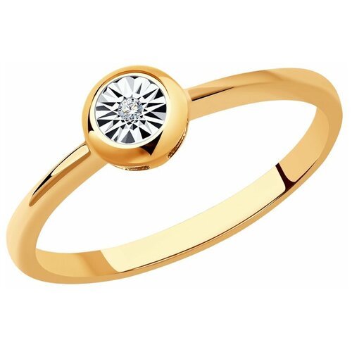 фото Diamant кольцо из комбинированного золота с родированием с бриллиантом 51-210-01074-1, размер 18