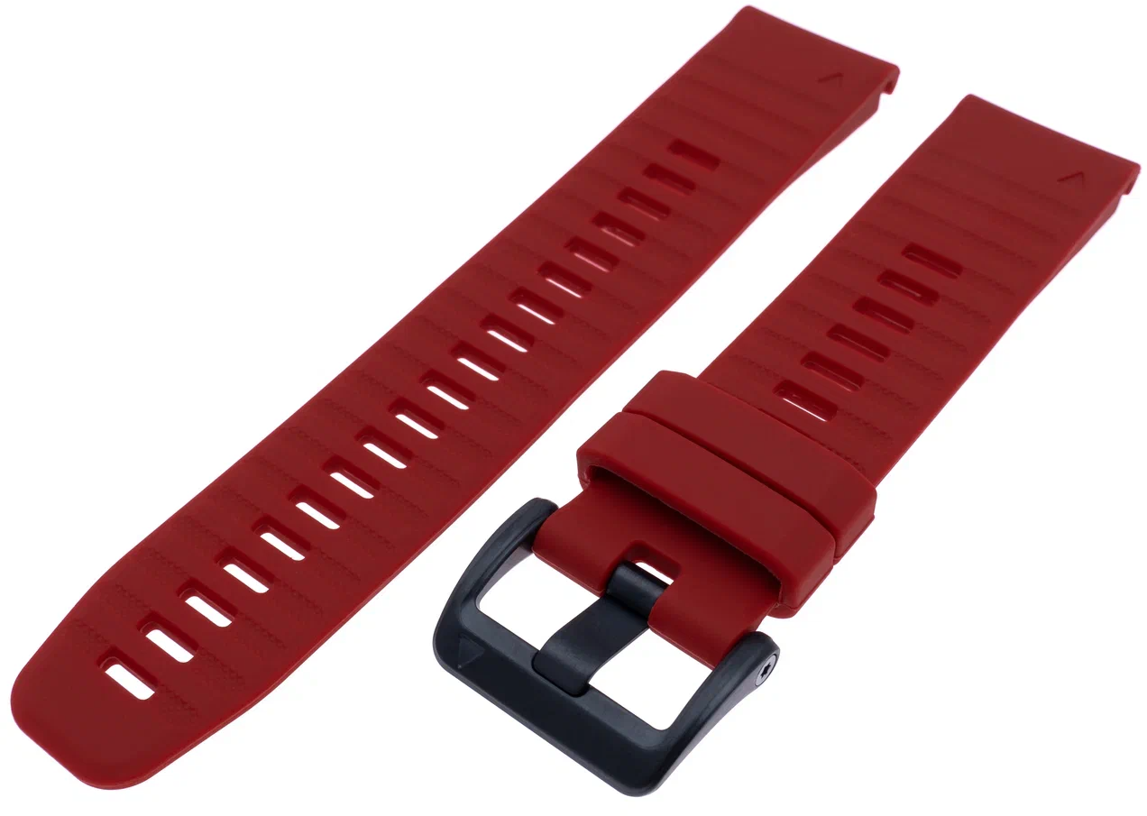 Силиконовый браслет для часов Garmin Fenix 5/6/7, Epix 2, QuickFit, красный, 22 мм