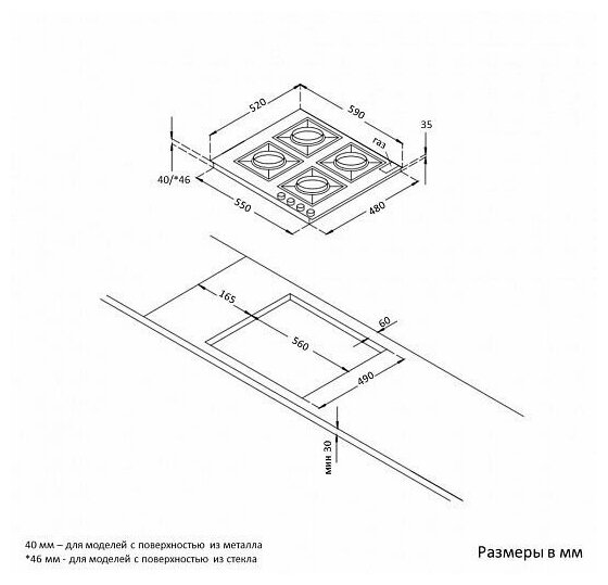 Встраиваемая газовая панель Korting/ Газовая варочная панель из закаленного стекла, ширина 60 см, 4 высокоэффективные конфорки, сверхмощная конфорка WOK 3,8 кВт, автоматический электроподжиг, газ-конт - фотография № 2