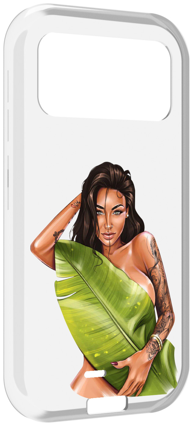 Чехол MyPads девушка-модель-с-большим-листом женский для Oukitel F150 H2022 задняя-панель-накладка-бампер