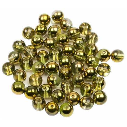 Стеклянные чешские бусины, круглые, Round Beads, 8 мм, цвет Crystal Sunny Magic Citrus, 50 шт.