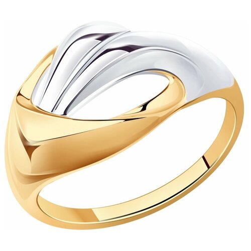 фото Diamant кольцо из золочёного серебра с родированием и золочением 93-110-00934-1, размер 17.5