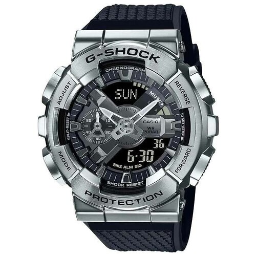 фото Наручные часы casio японские часы наручные мужские casio g-shock gm-110-1a в корпусе из нержавеющей стали, серый, серебряный