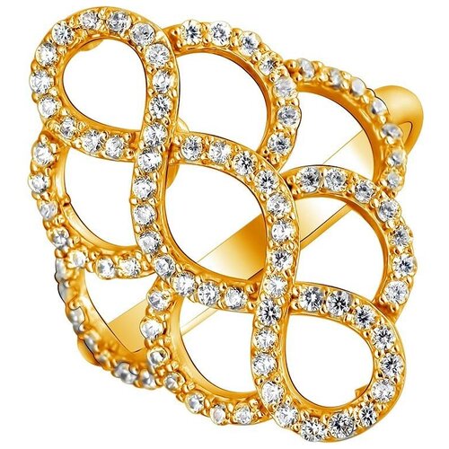 фото Эстет кольцо с 86 фианитами из серебра с позолотой 01к1511450а, размер 18.5