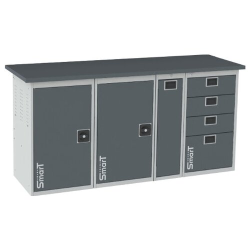 Слесарный верстак SMART 1760 1760.1.1.P.4 универсальный в гараж,864х1766х605