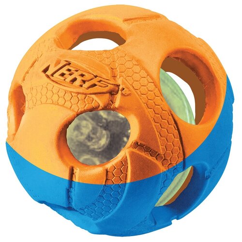 Игрушка для собак NERF Мяч двухцветный светящийся, 8 см