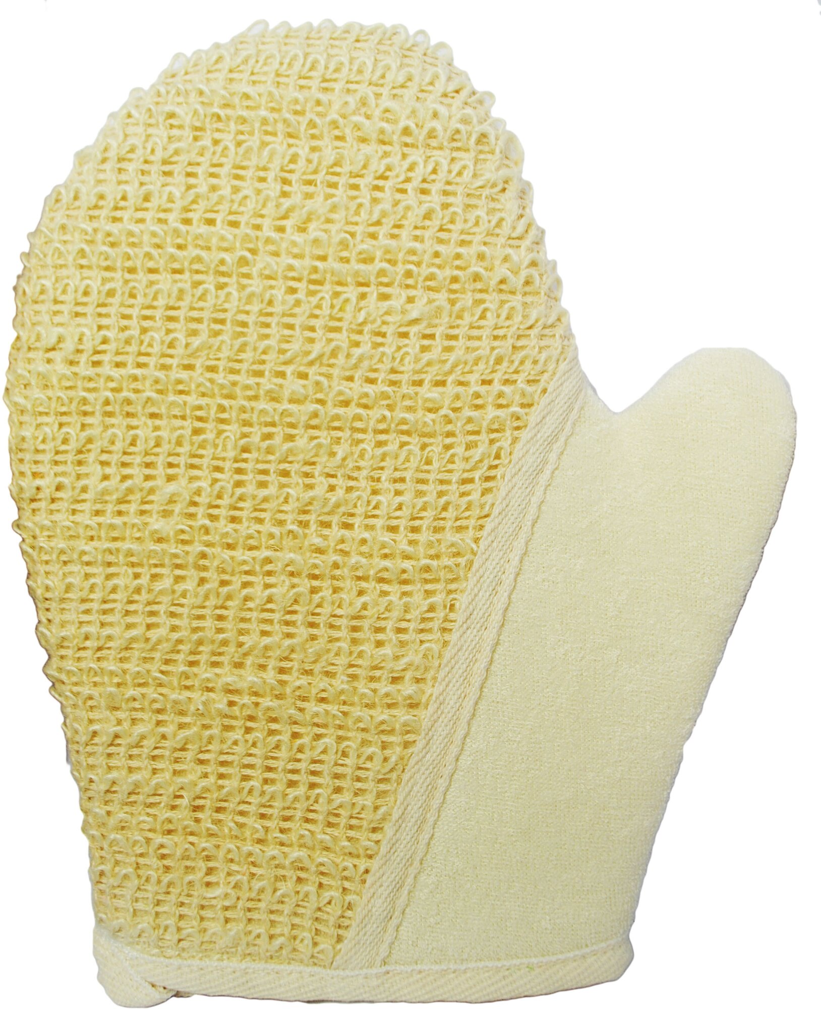 BEAUTY FORMAT Мочалка рукавица / Натуральная мочалка из крапивы и хлопка / Мочалка массажная