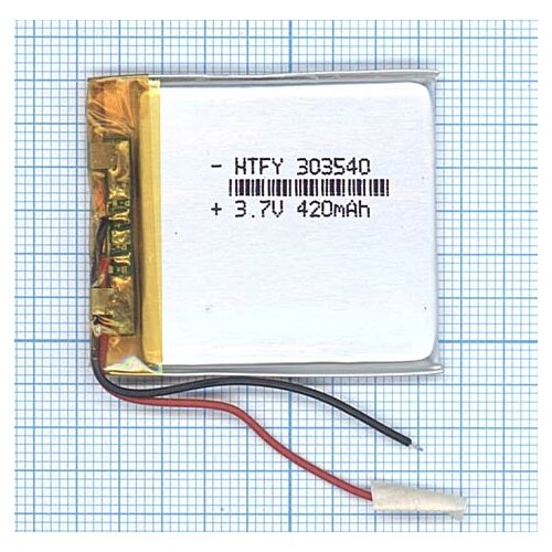 фото Аккумулятор li-pol (батарея) 3*35*40мм 2pin 3.7v/420mah oem
