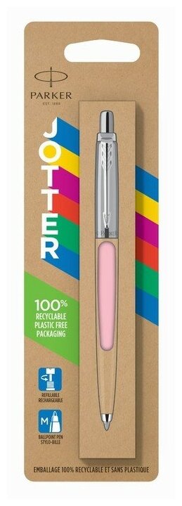 Ручка шариковая Parker JOTTER ORIGINALS PASTEL 50S COLLECTION BABY PINK, синяя, блистер