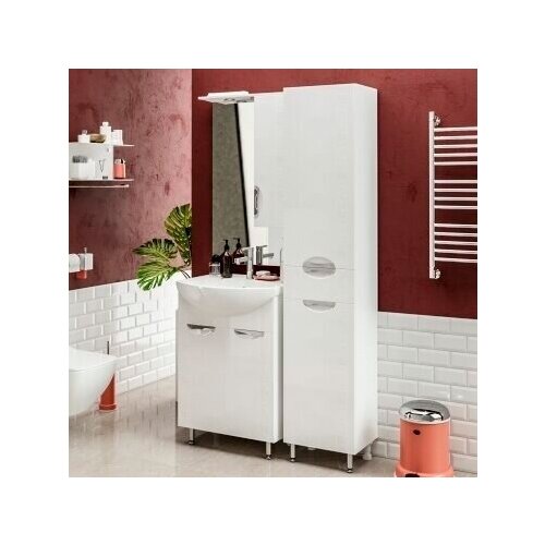 Мебель для ванной Ривьера 60 Белый глянец хром