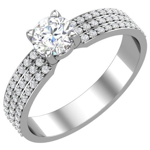 Серебряное кольцо с бесцветными фианитами 0101389-00775 18