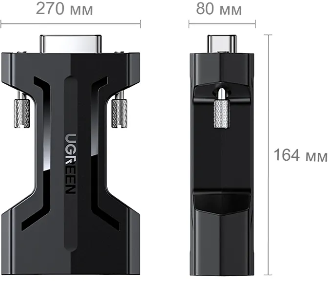 Переходник UGREEN 80735 Passive RS-232 Serial Extender, черный - фото №2