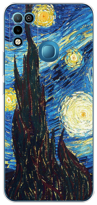 Силиконовый чехол "Ван Гог Звездная ночь" на Infinix HOT 11 Play / Инфиникс Хот 11 Плей