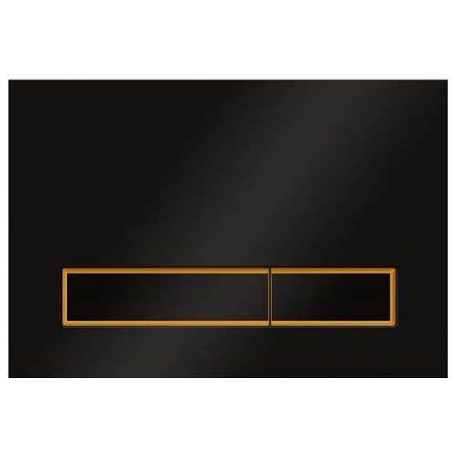 Кнопка смыва Veconi Square Design VFSD003BLG черная с золотом