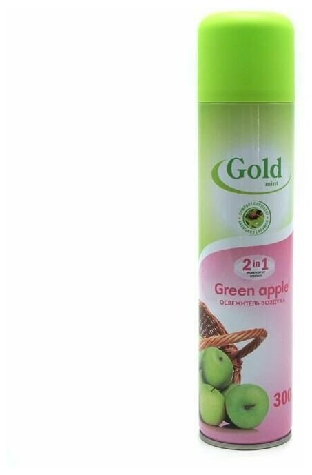 Gold Mint Освежитель воздуха "Зеленое яблоко", 300 мл, 2 шт