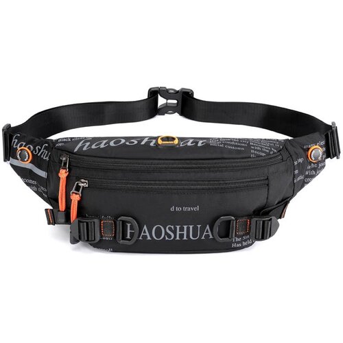 Сумка поясная HAOSHUAI, фактура матовая, черный