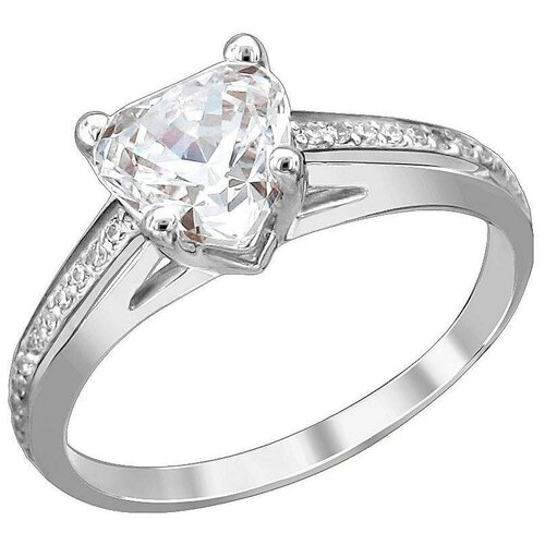 фото Эстет кольцо с 25 кристаллами swarovski из белого золота 01к1212183, размер 17