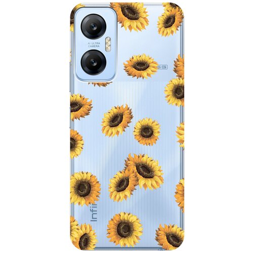 Силиконовый чехол с принтом Sunflowers для Infinix Hot 20 5G / Инфиникс Хот 20 5Г силиконовый чехол с принтом french goose для infinix hot 20 5g инфиникс хот 20 5г