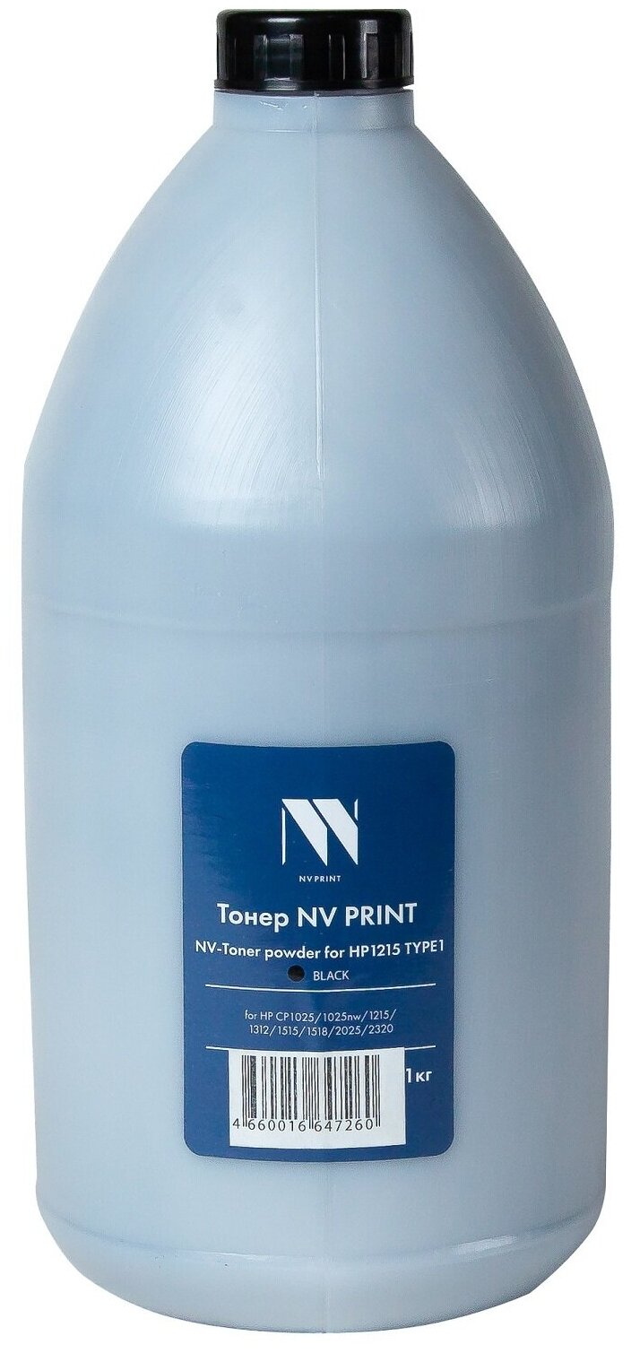 Тонер NV Print NV-HP1215-TYPE1-1KGBK для принтеров HP1215 TYPE1 Black, 1кг