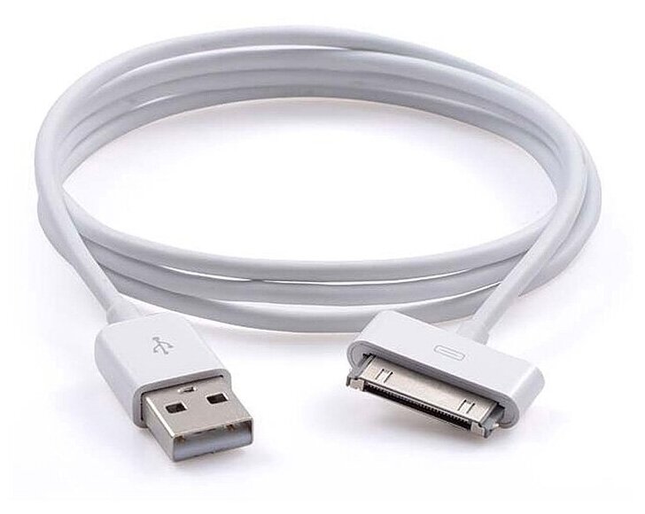 Кабель USB 2.0 для Apple (IPhone 4) 30pin, 1 метр, белый Орбита BS-422