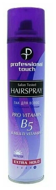 PROFESSIONAL TOUCH Лак для волос, В5 Multi vitamins, экстрасильная фиксация, 265 мл - фотография № 9