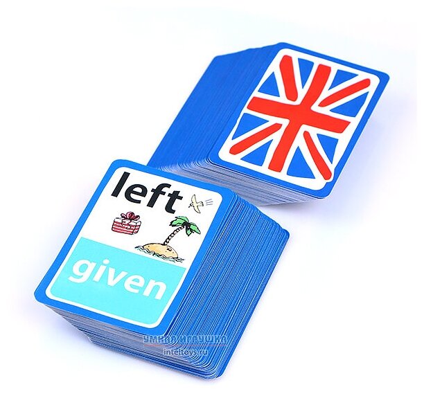 IQ Card games. English. Irregular verbs. Easy Level (100 карт) - фото №5