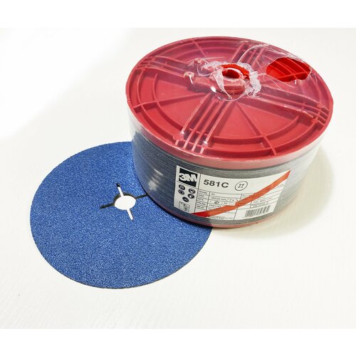 Фибровый абразивный круг 3M 581C Р60 180мм 22мм, шлифовальный круг 180Х22мм, 10шт