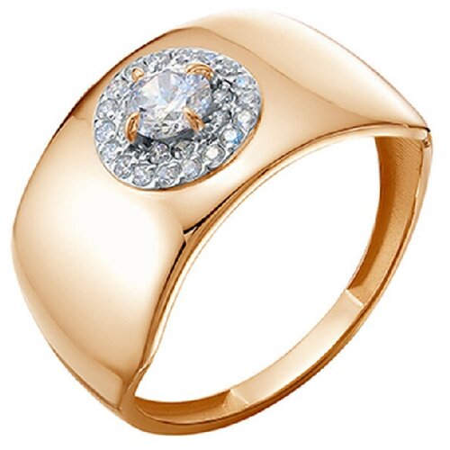 кольцо из золота 10 10131 f 201 Кольцо Maskom, красное золото, 585 проба, фианит, размер 17.5, золотой, красный