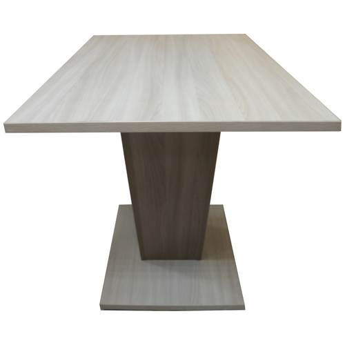 фото Обеденный стол, столбери, тис, ясень шимо светлый, прямоугольный, на одной ноге