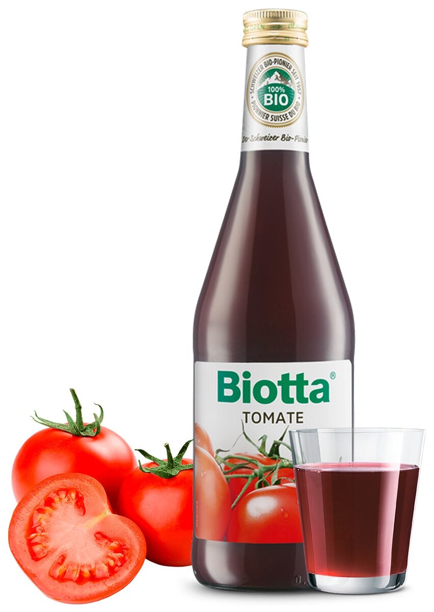 Сок Biotta Tomate, BIO (БИО) томатный с морской солью, Швейцария, 500 мл, стекло - фотография № 2